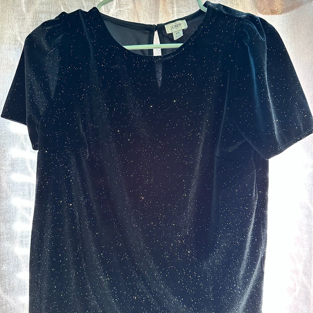 J. Crew Short Sleeve Velvet Top - Size XS